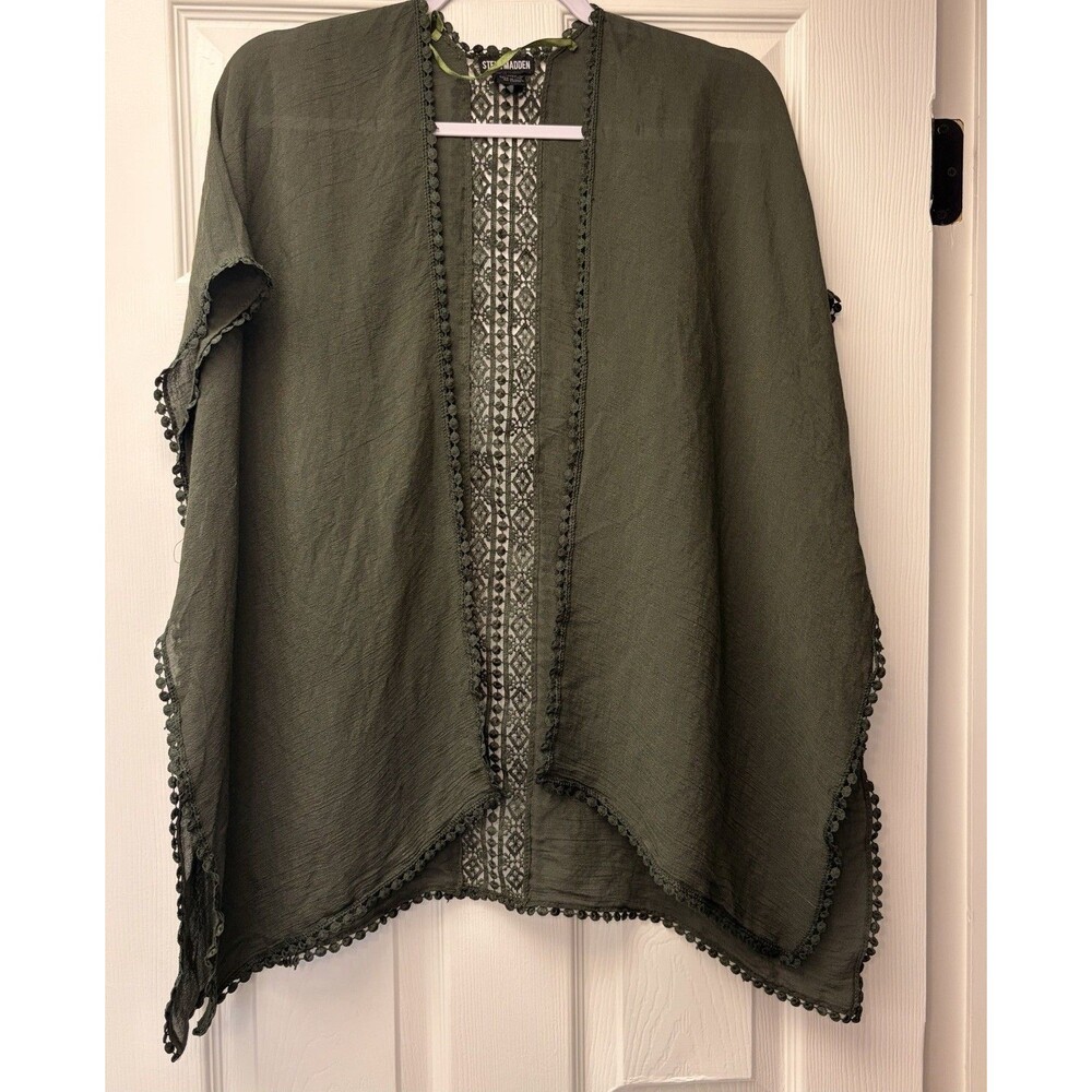 Steve Madden Green Cover-Up Kimono Beach Swimwear Layering Top Whimsigoth $58!
